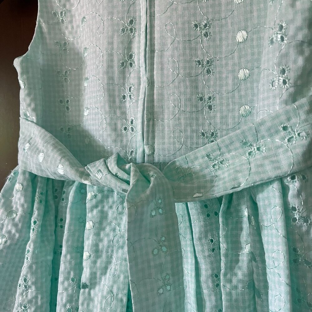 Bonnie Jean mint gingham eyelet dress 6X - Picture 6 of 13